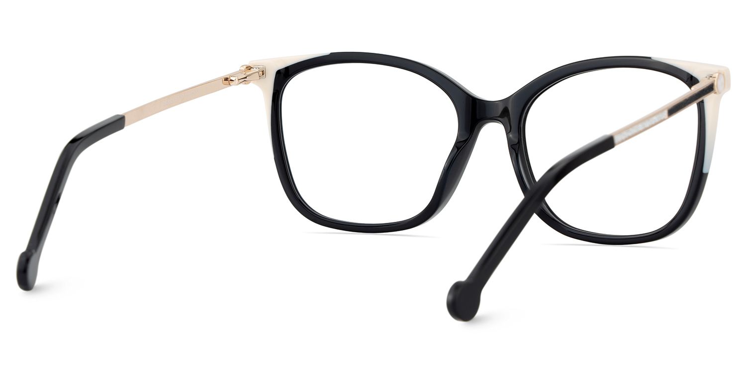 Nico Eyeglasses in Square Black White Frame | ZEELOOL Canada5
