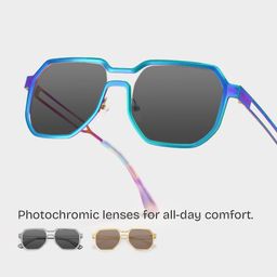 Hype Iridescent Geometric Sunglasses0