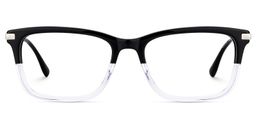 Zane Rectangle Black Clear Glasses1