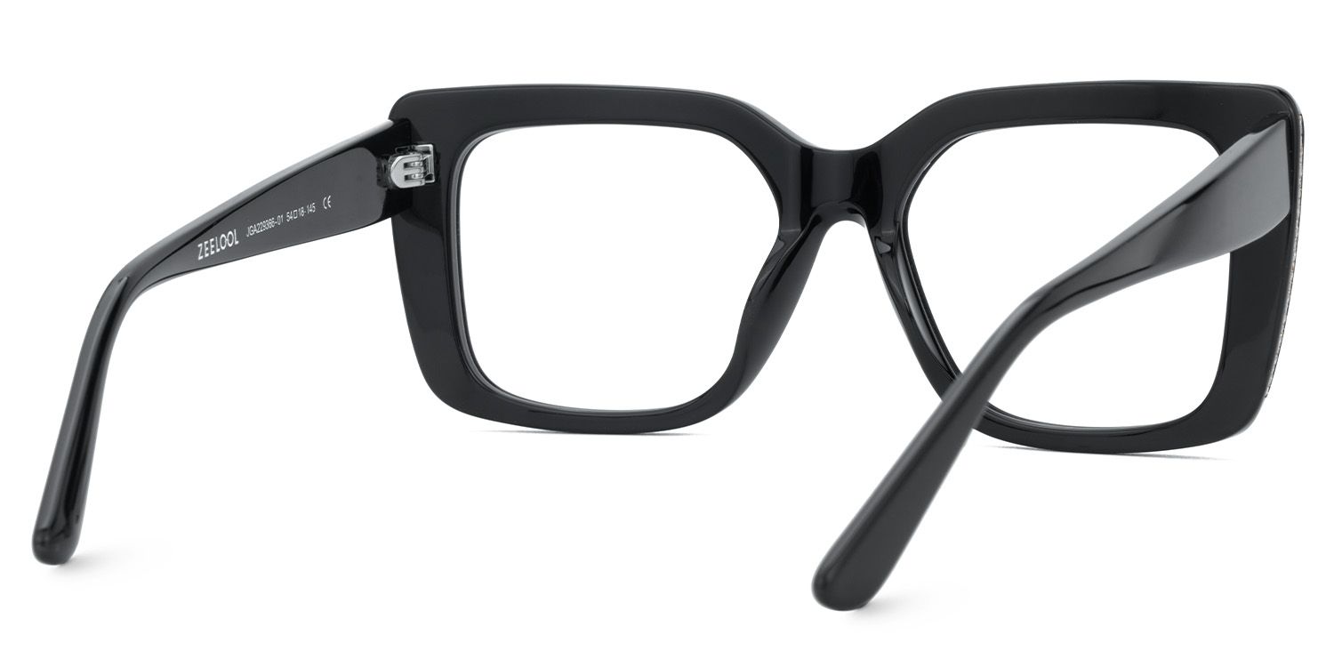 Black Rectangle Glasses Frames Maynard Glasses with Full-Frame | ZEELOOL Canada4