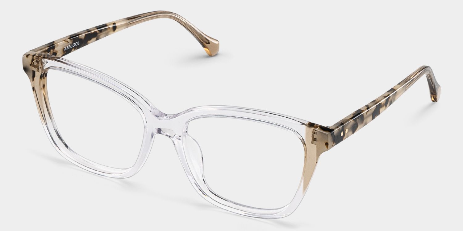 Lena Square Clear Frame Eyeglasses for Woman| ZEELOOL Canada3