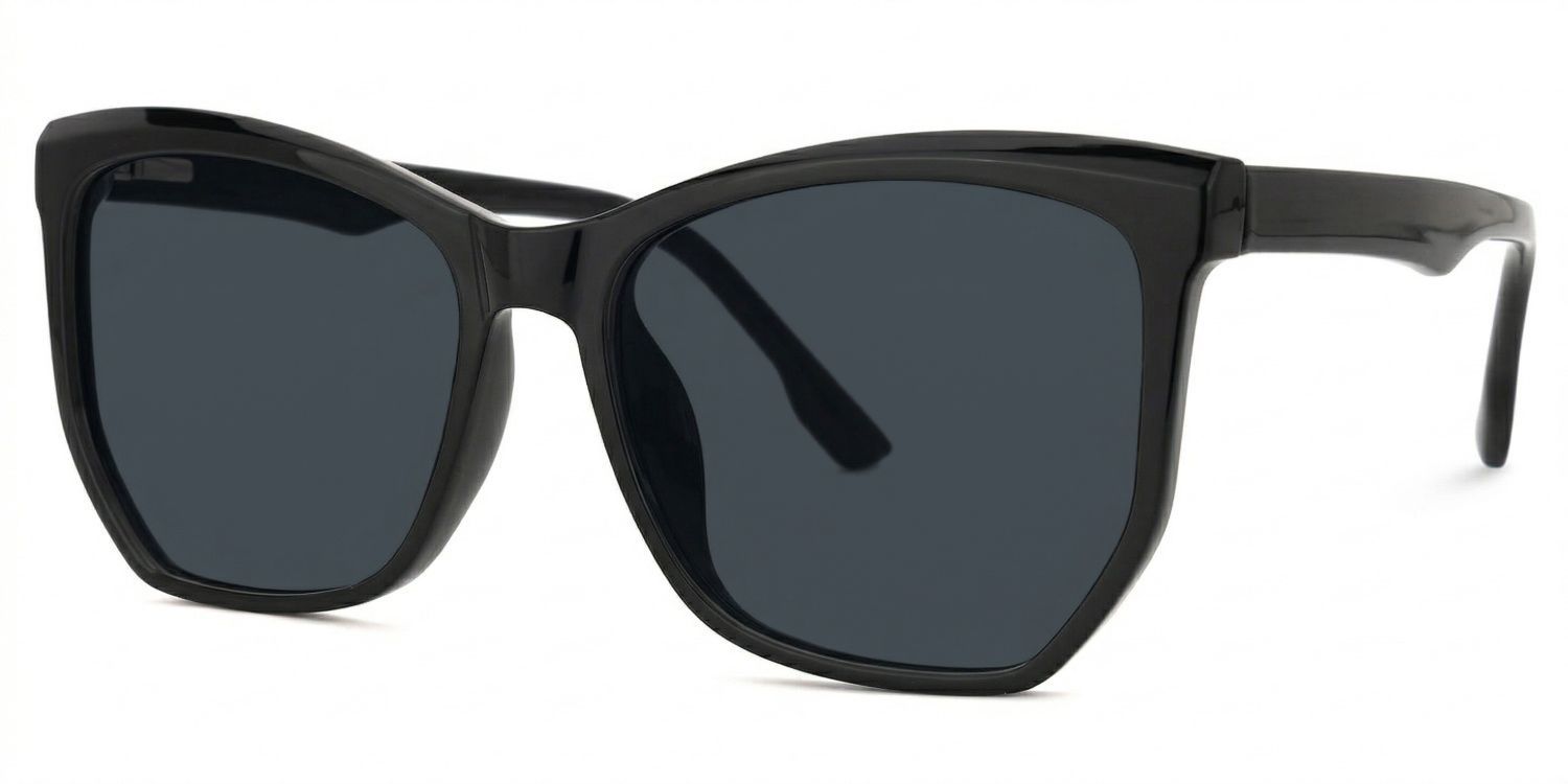 Libby Geometric Black Eyeglasses with Smooth Frames1