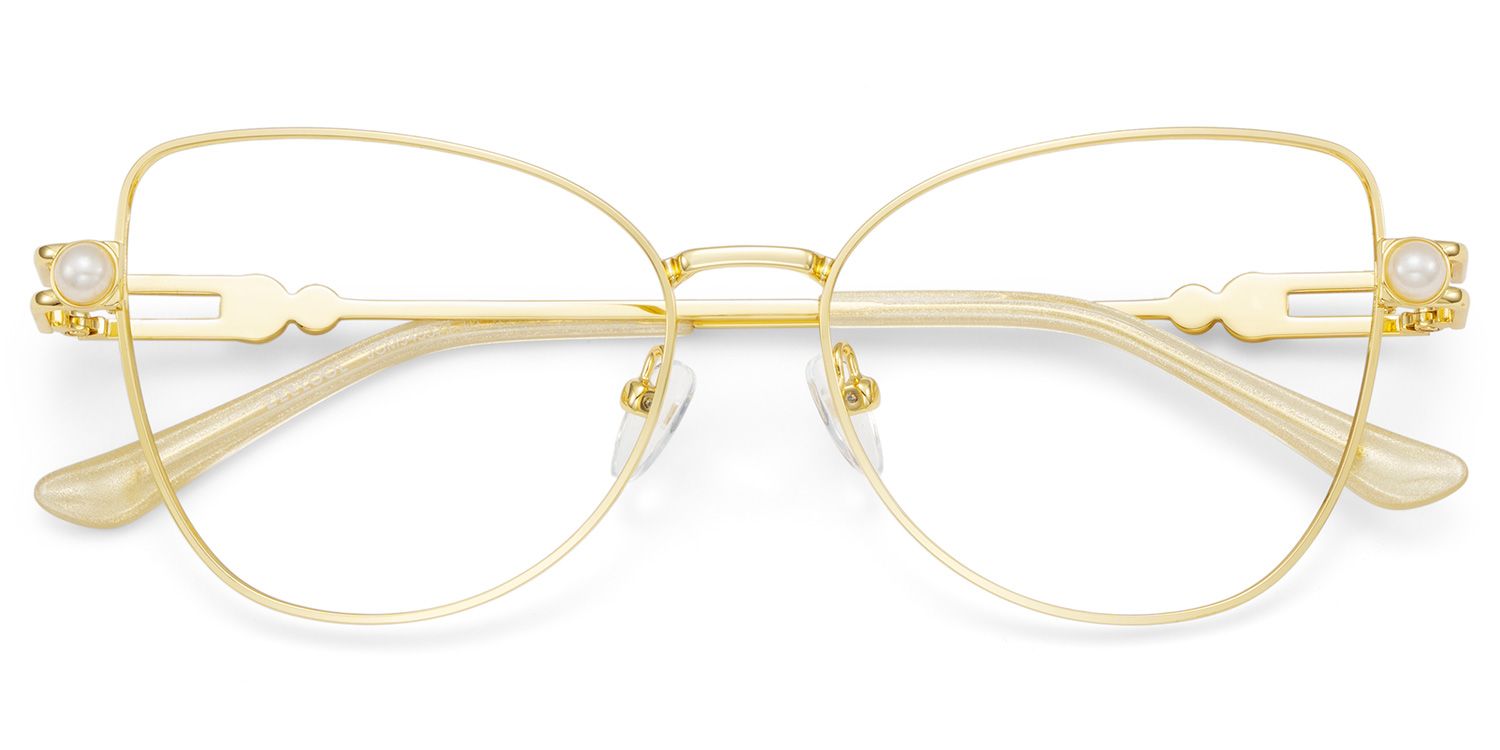 Gaga Eyeglasses in Cat Eye Gold Frame | ZEELOOL Canada3
