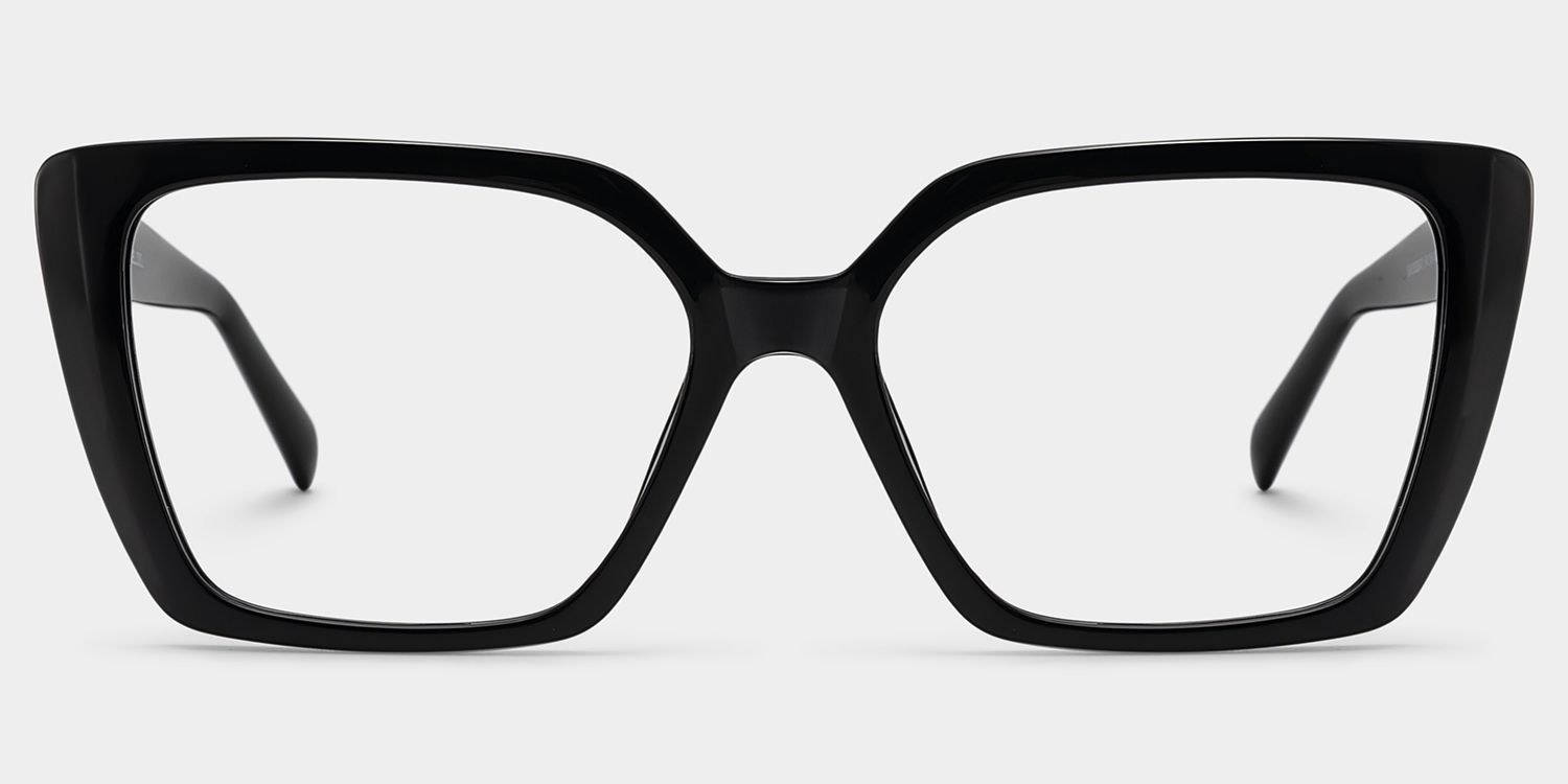 Emery Black Full Rim Geometric Eyeglasses | ZEELOOL1