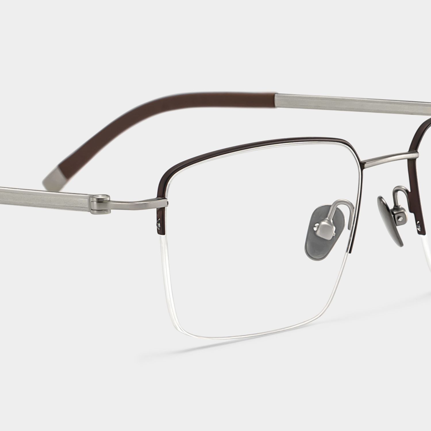 Carson Black Semi Rimless Glasses in Rectangle Frame | ZEELOOL4