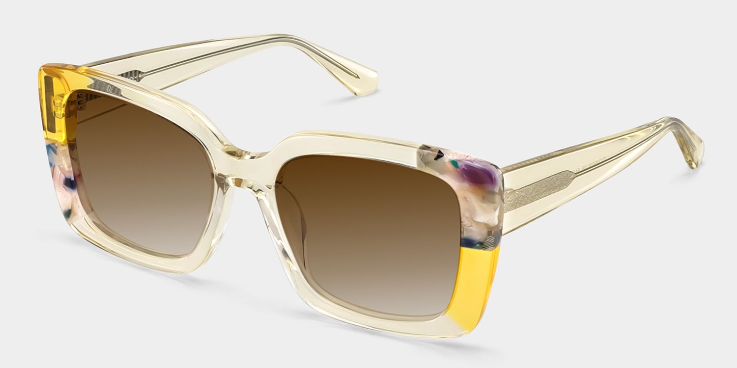 Palma Yellow Frame Sunglasses with Square Style | ZEELOOL CA2
