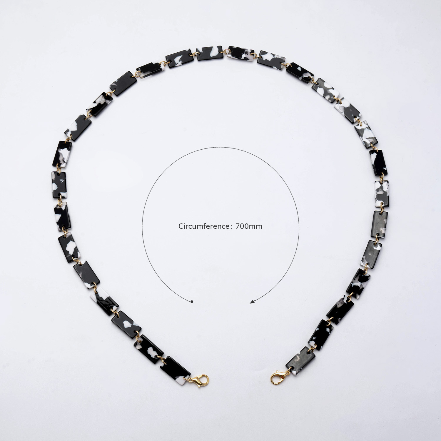 Marble Pattern Rectangle Lump Eyeglasses Chains2