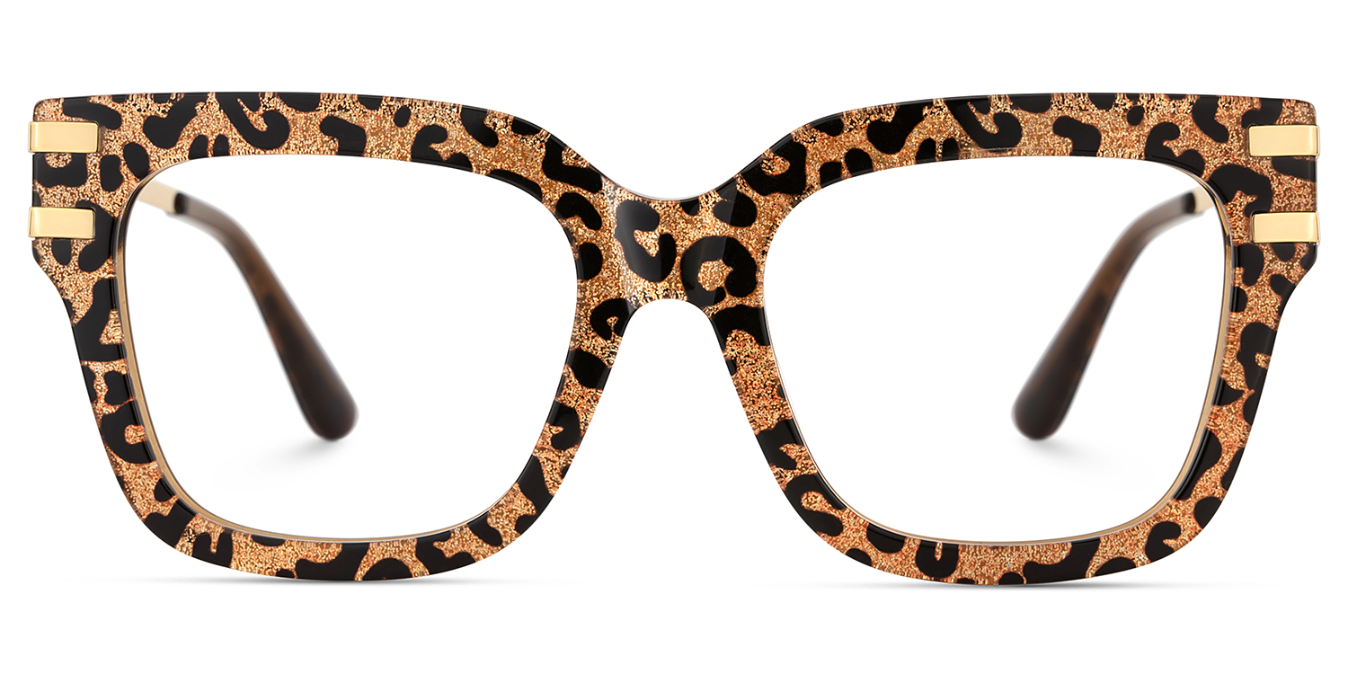 Lidia Square Leopard Glasses1