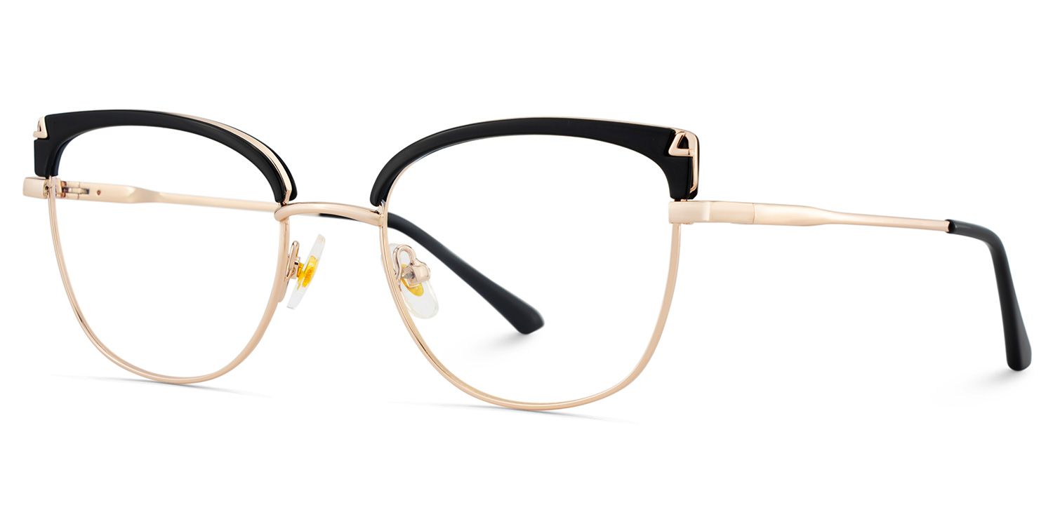 Beau Eyeglasses in Cat eye Black Gold Frame | ZEELOOL Canada3