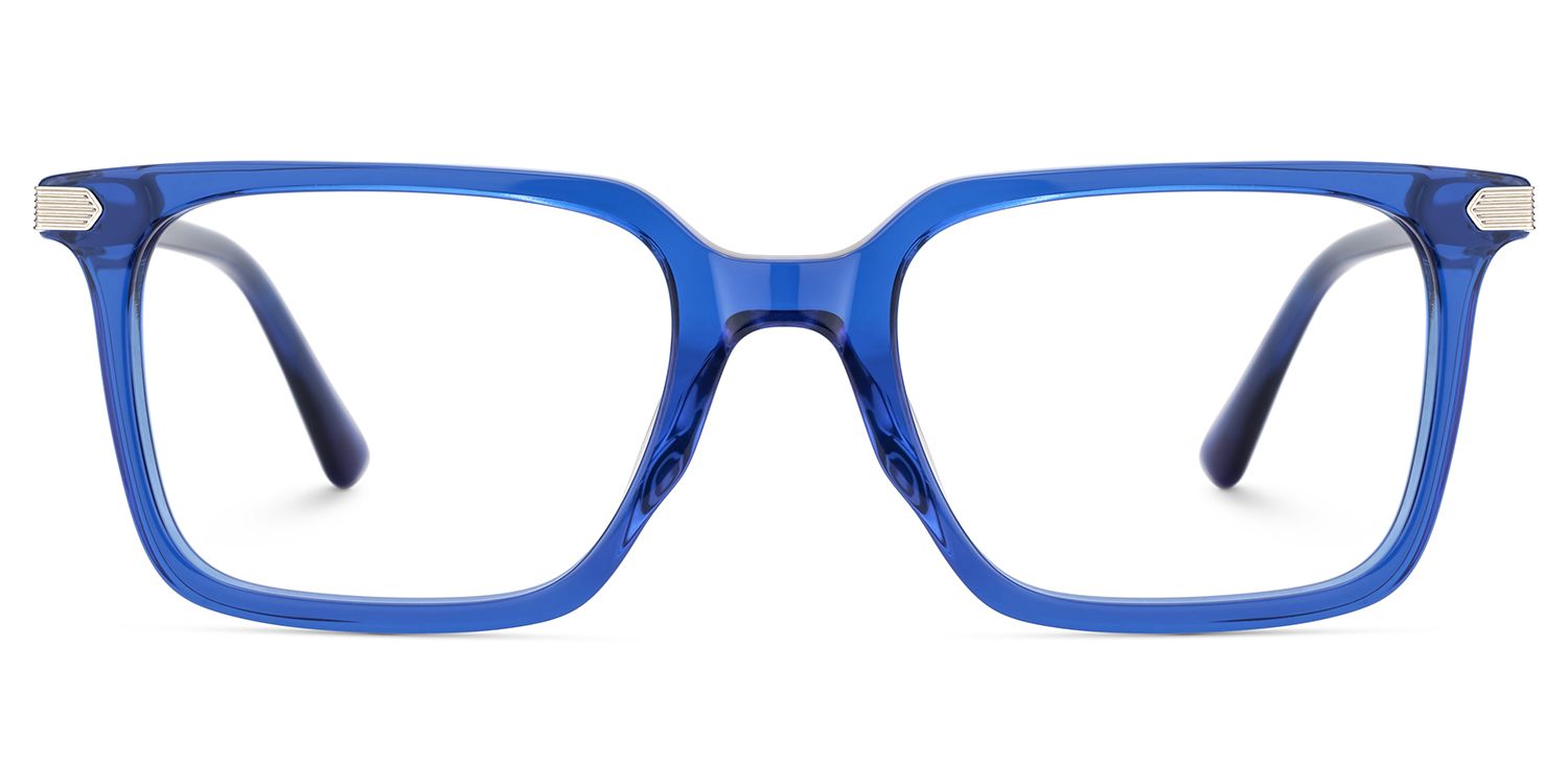 Thin Rectangle Glasses Frames in Blue Color1