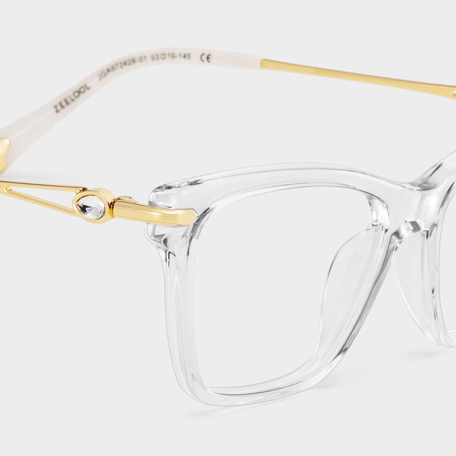 Cat eye Clear Eyeglasses- Amelia Mixed Frame Glasses5