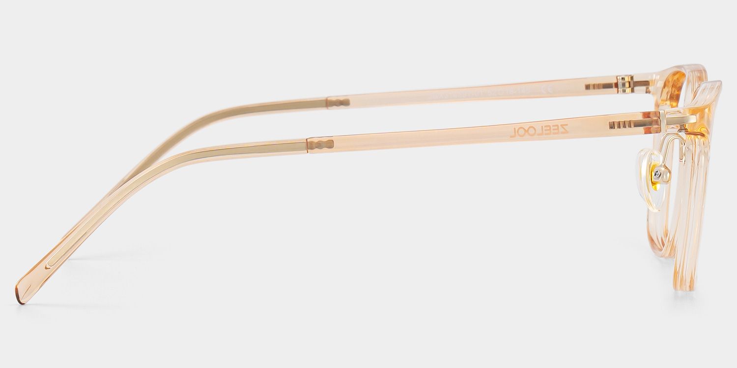 Lily Rectangular Round Glasses in Light Yellow Frame | ZEELOOL CANADA4