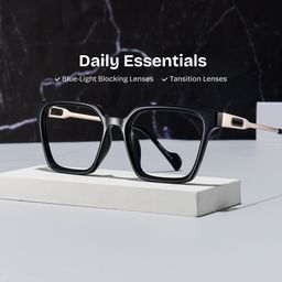 Mabel Black Square Glasses0