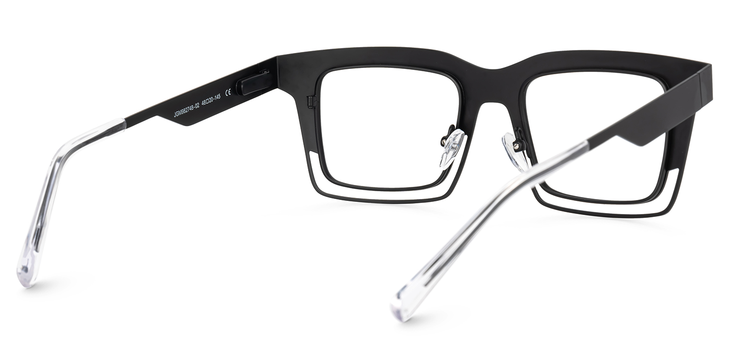 Evan Rectangle Black Frame Eyeglasses for Males | ZEELOOL Canada3