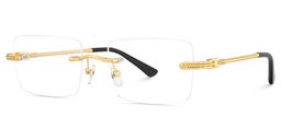 Peavy Gold Rectangle Glasses3
