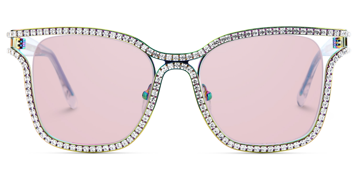 Shine Square Iridescent Sunglasses0
