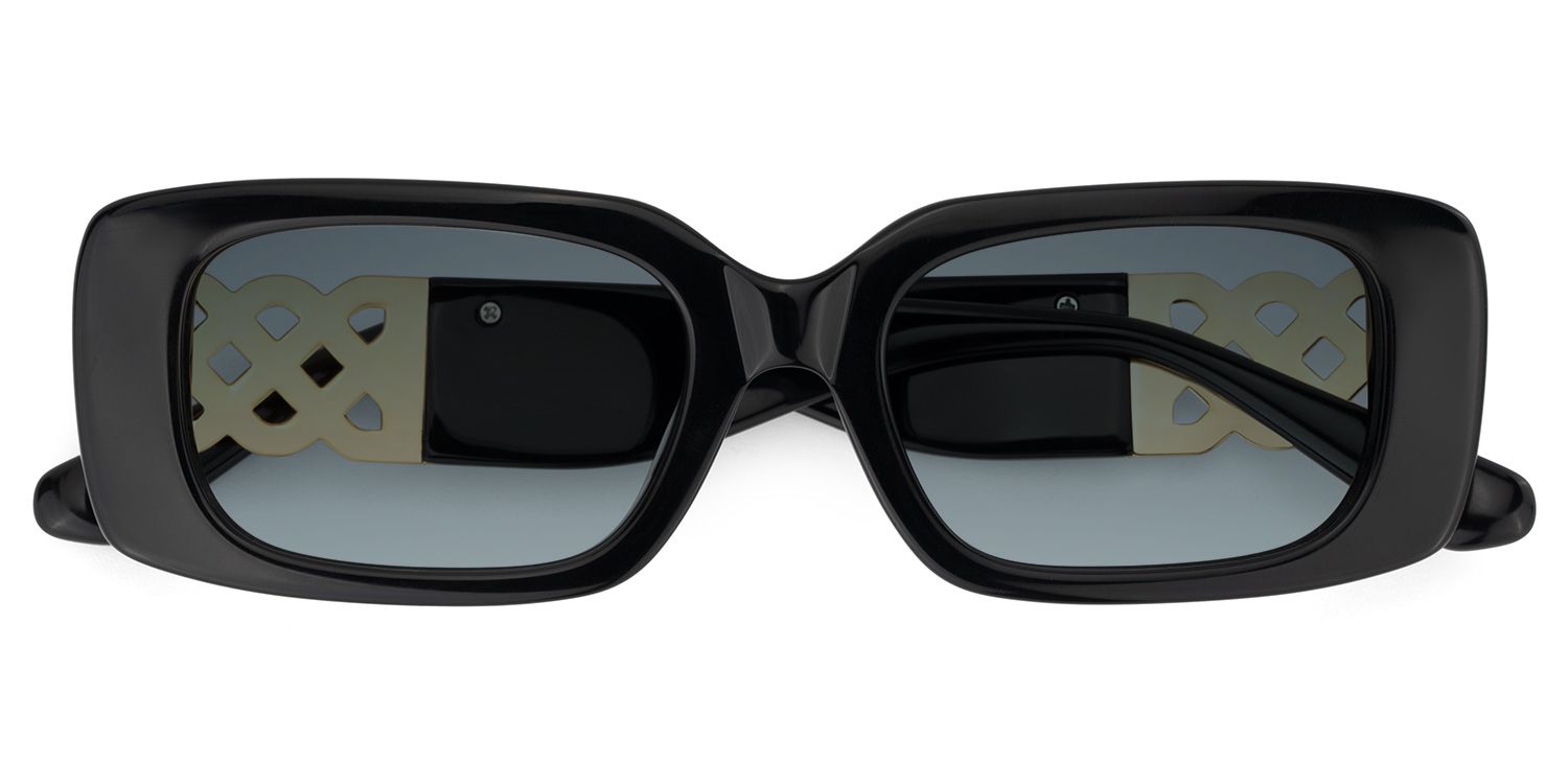 Jonas Rectangle Black Color Frame Glasses for Women | Zeelool0