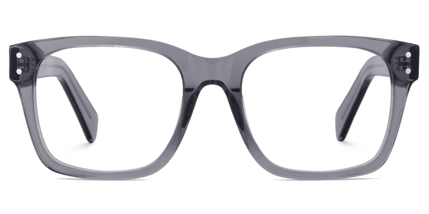Fussell Square Gray Full-Frame Glasses | ZEELOOL Canada0