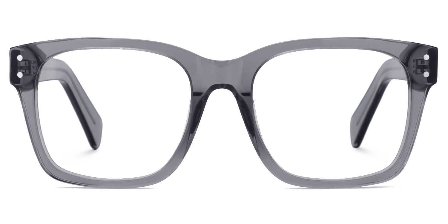 Fussell Square Gray Full-Frame Glasses | ZEELOOL Canada0