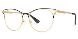 Bahner Black Gold Round Glasses1