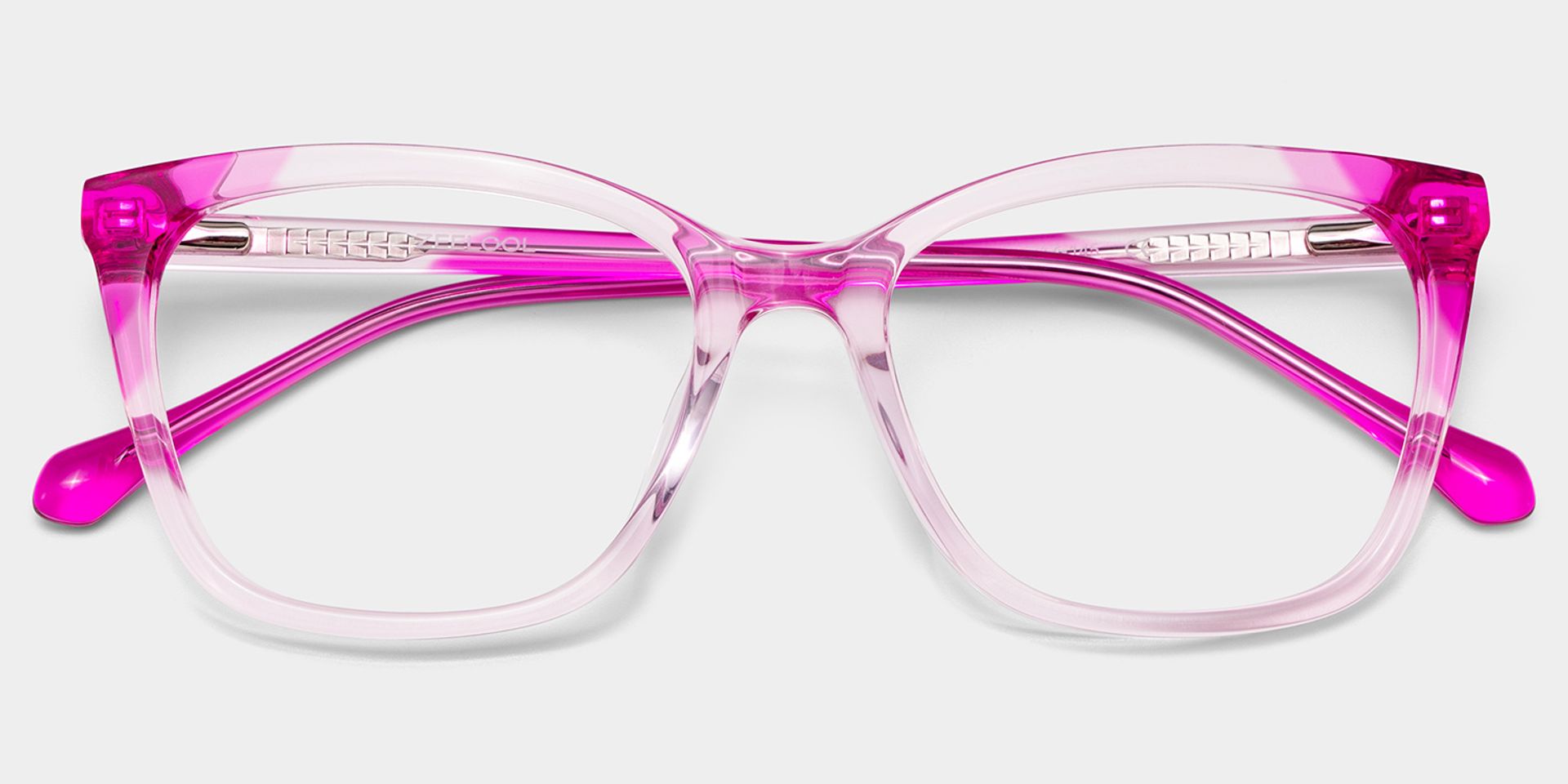 Juno Rectangle Pink Frame Eyeglasses for Woman| ZEELOOL Canada2