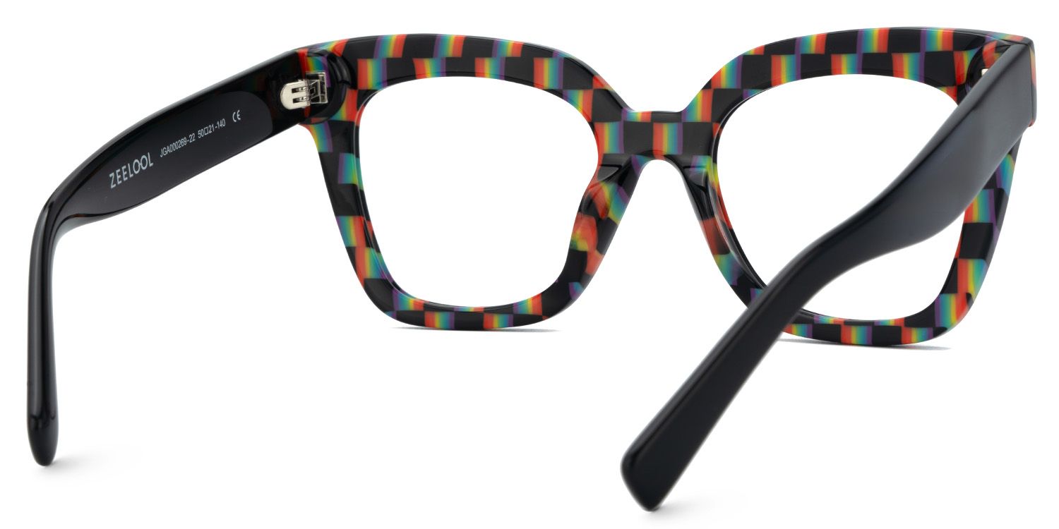 Malcolm Large Square Nerdy Glasses with Pure Black Arms5