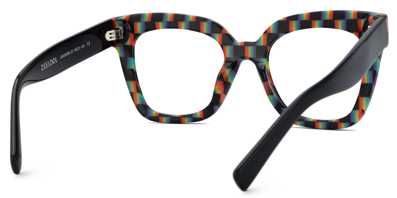 Malcolm Large Square Nerdy Glasses with Pure Black Arms5