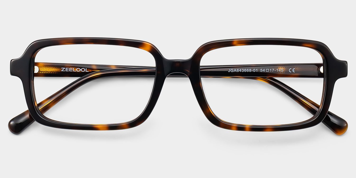 Danielle Matte Brown Tortoise Rectangle Glasses | ZEELOOL2
