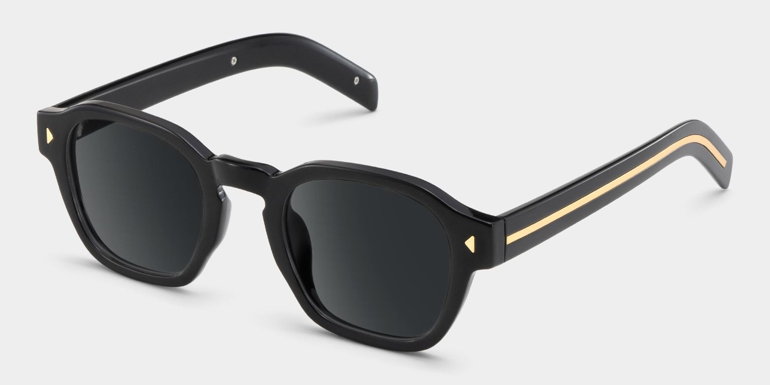 Leilani Rectangle Black Full Rim Sunglasses | ZEELOOL CA2