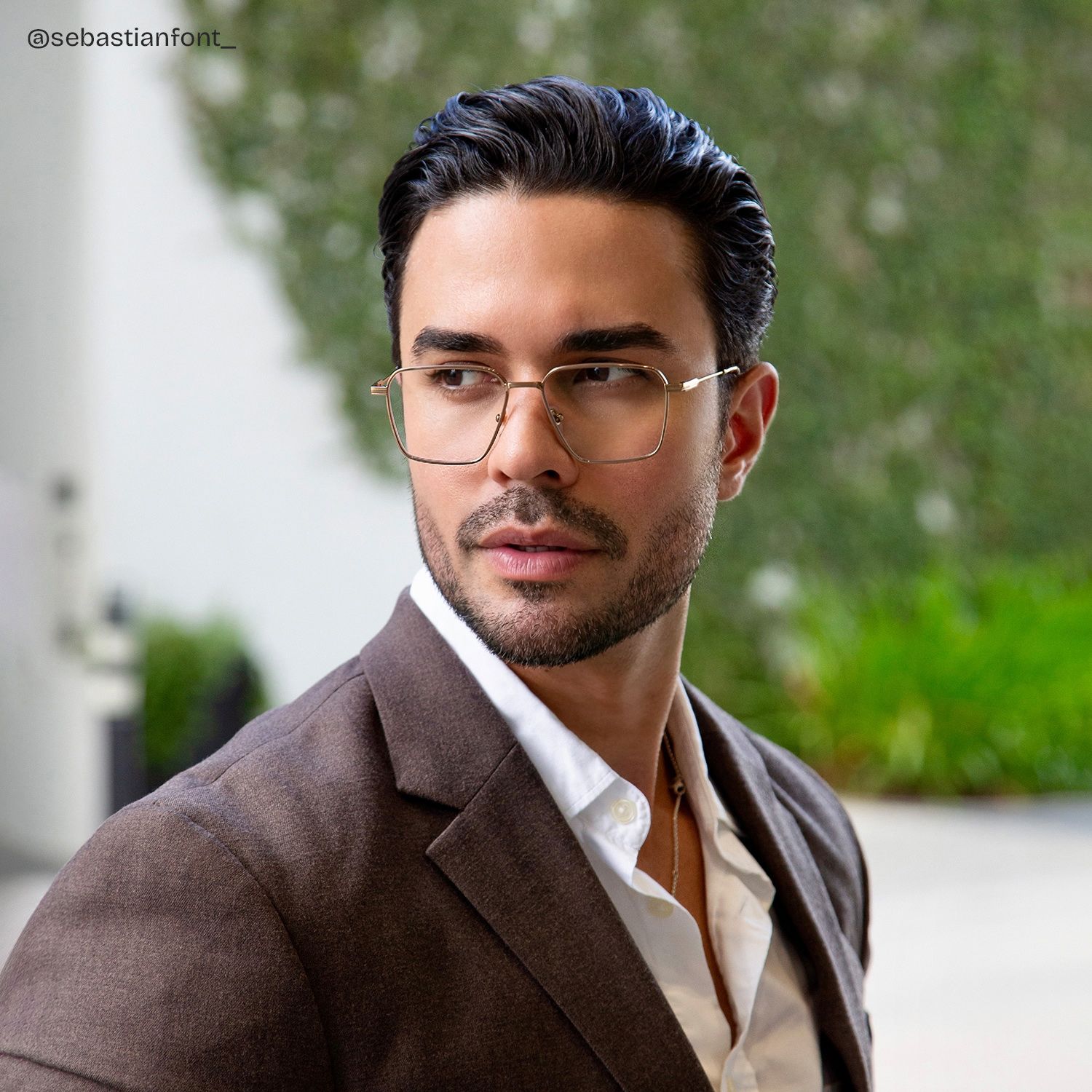 Ashley Brown Square Glasses in Mixed Material | ZEELOOL6