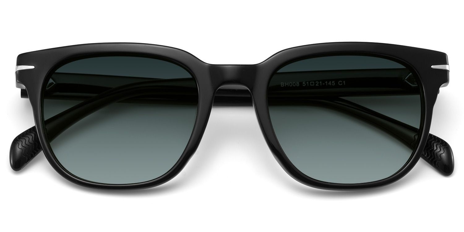 Rocco Rectangle Black Sunglasses for Women & Men | ZEELOOL CA1