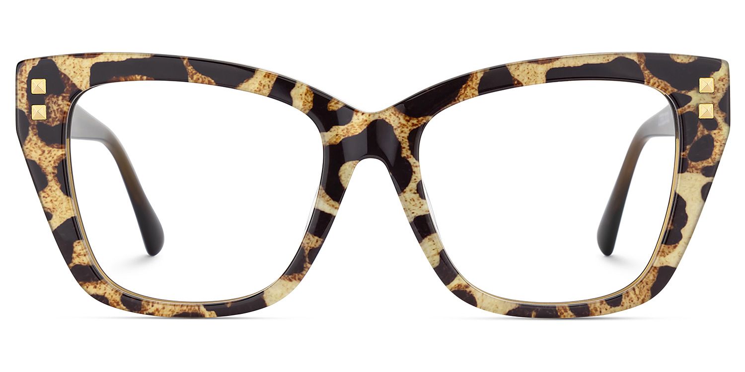 Tessia Leopard Square Glasses Women's Glasses | ZEELOOL Canada2
