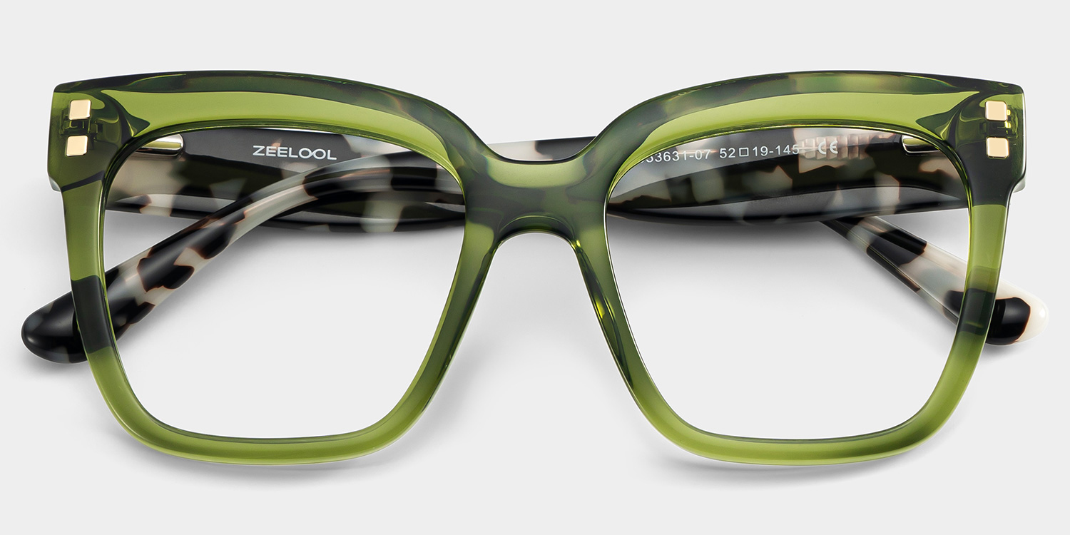 Minguela green square frame glasses Online | ZEELOOL2