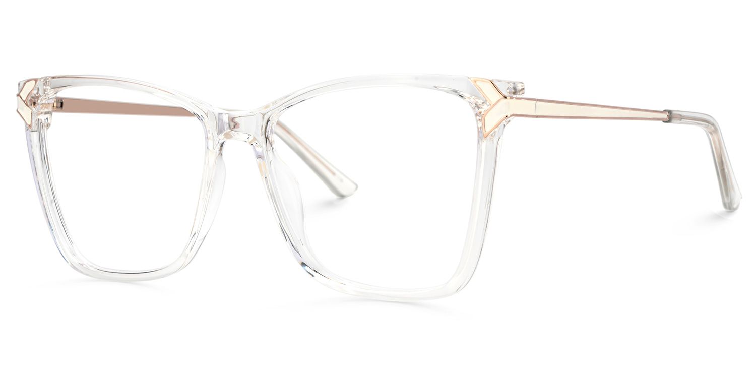 Tricee Square Clear Glasses With Gold Arms For Women | ZEELOOL Canada2
