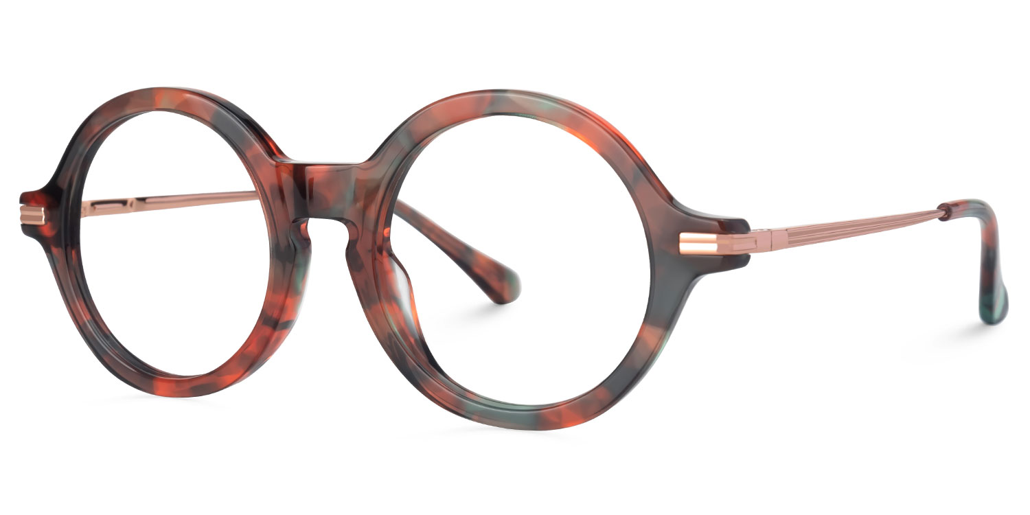 Marilys Round Red-Floral Glasses1