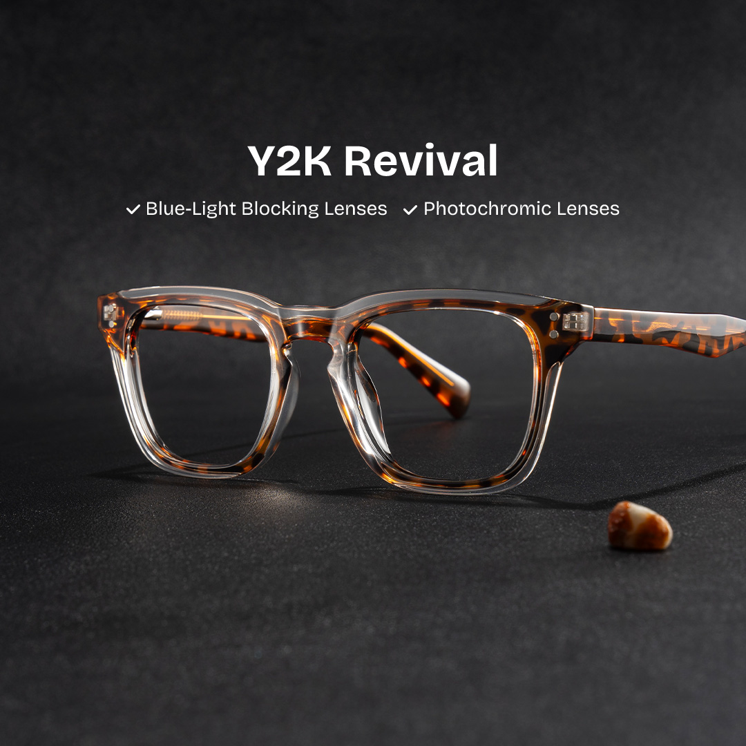 Tr90 Eyeglasses Frames With Rectangle Shape and Tortoise Color0