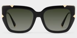 Refined black cat-eyes with a timeless elegance.1