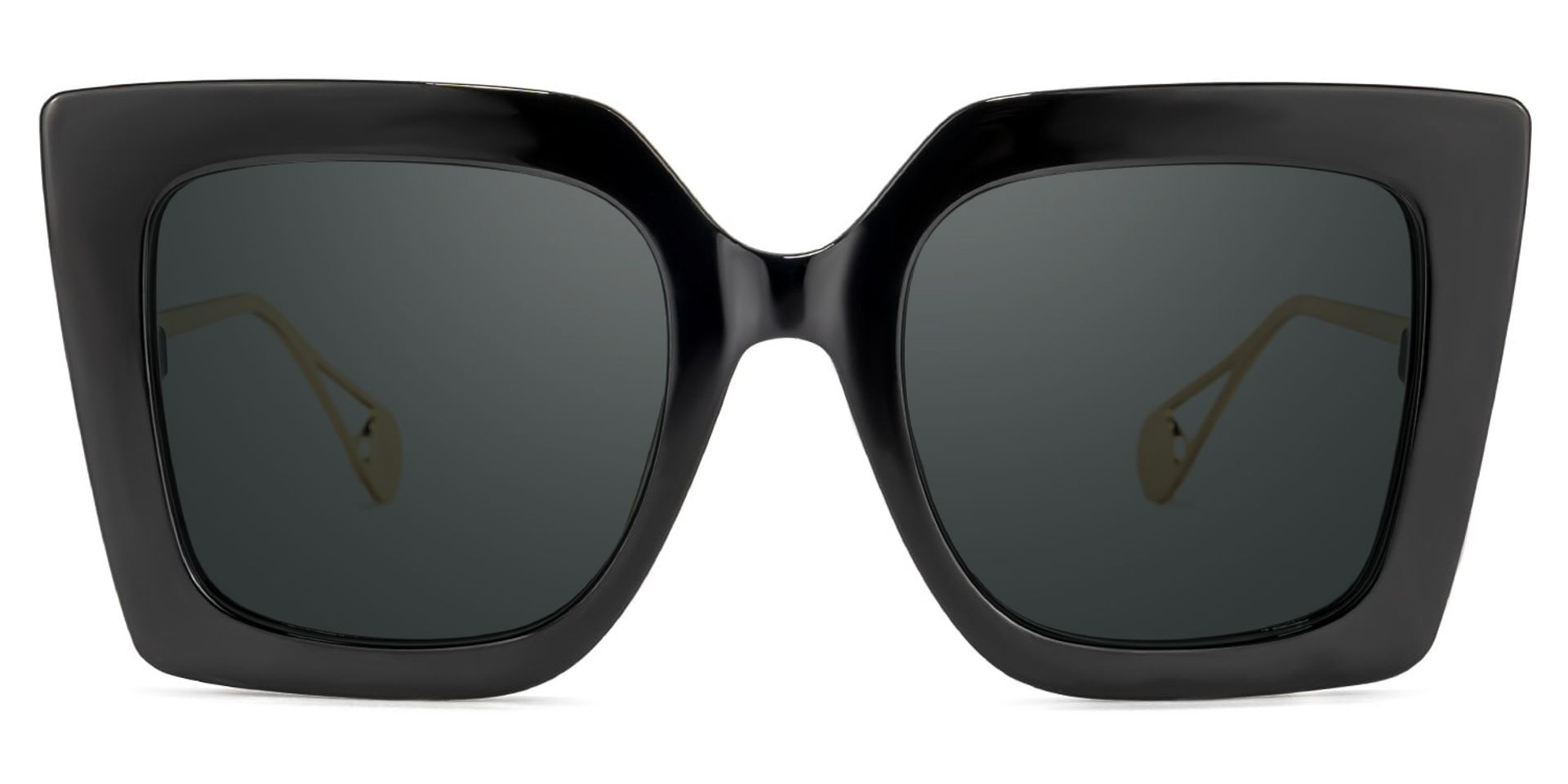 Qatar Square Black Sunglasses and Wide Frames0