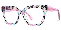Yaniska Square Pink Leopard Glasses3