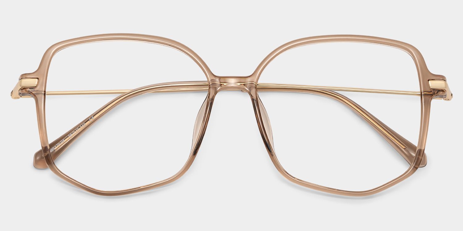 Payton Geometric Beige Frame Glasses | ZEELOOL Canada1