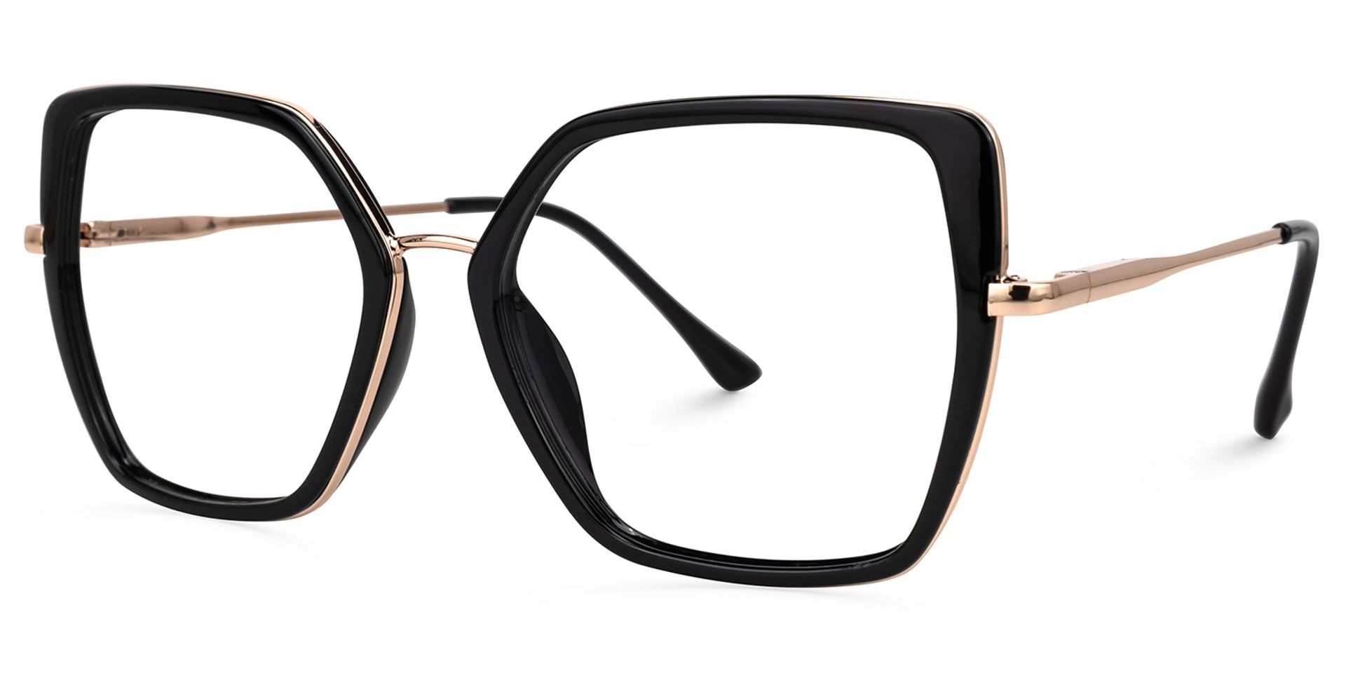 Geometric Keller Black Glasses deals -Zeelool Glasses2