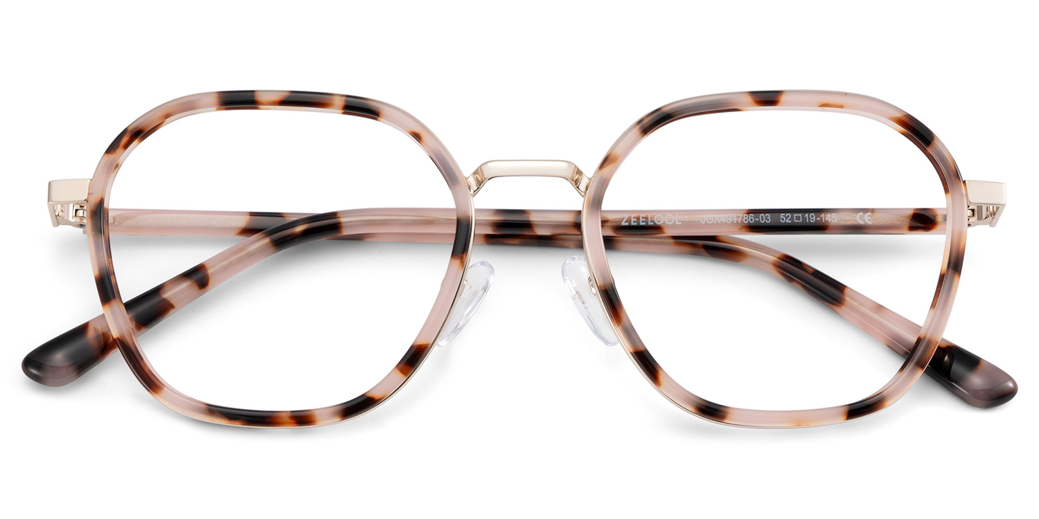 Mitchell Geometric Pink Tortoise Glasses2