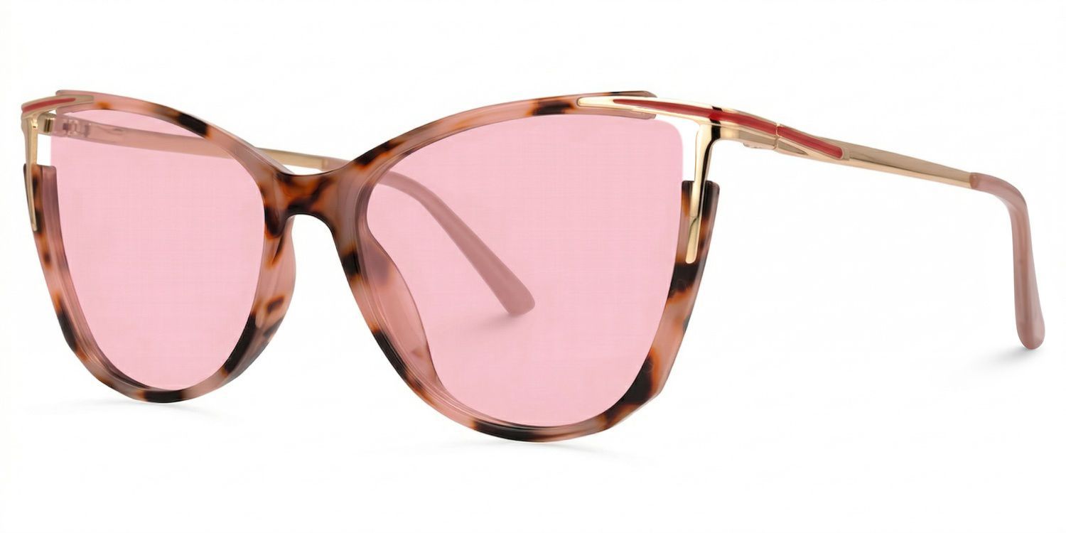 Yomary Cat Eye Pink-Tortoise Sunglasses for Women & Men | ZEELOOL CA1