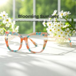 Kieran Rectangle Floral Glasses0