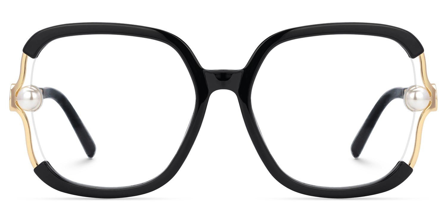 Jeania Black Aesthetic Glasses with Square Design0