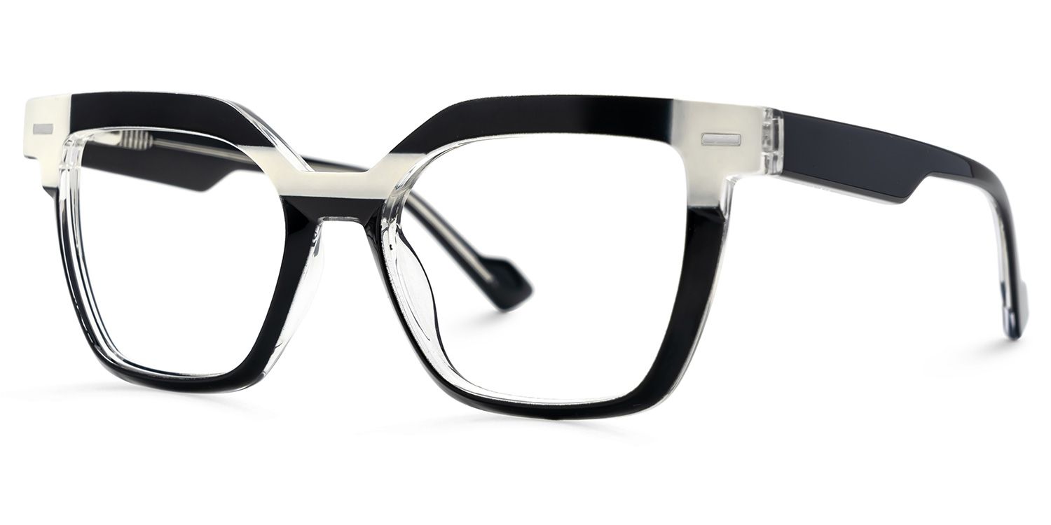 Black White Square Frame Glasses - Pinette on Sale | ZEELOOL Canada2