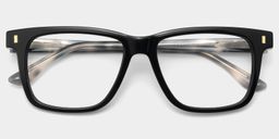 Travis Rectangle Black Glasses1