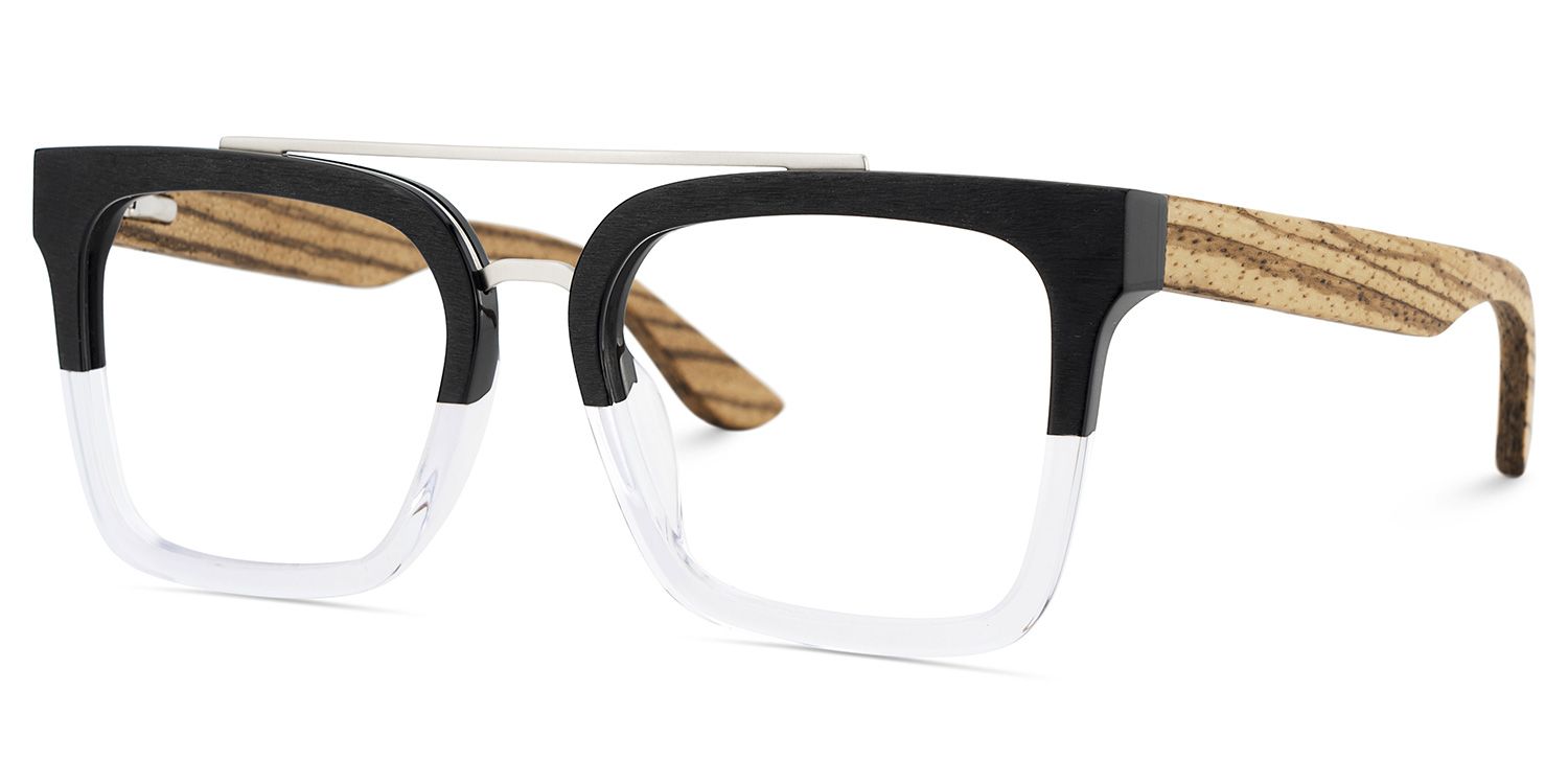 Men's Aviator Eyeglasses Frames With Black Clear Color3