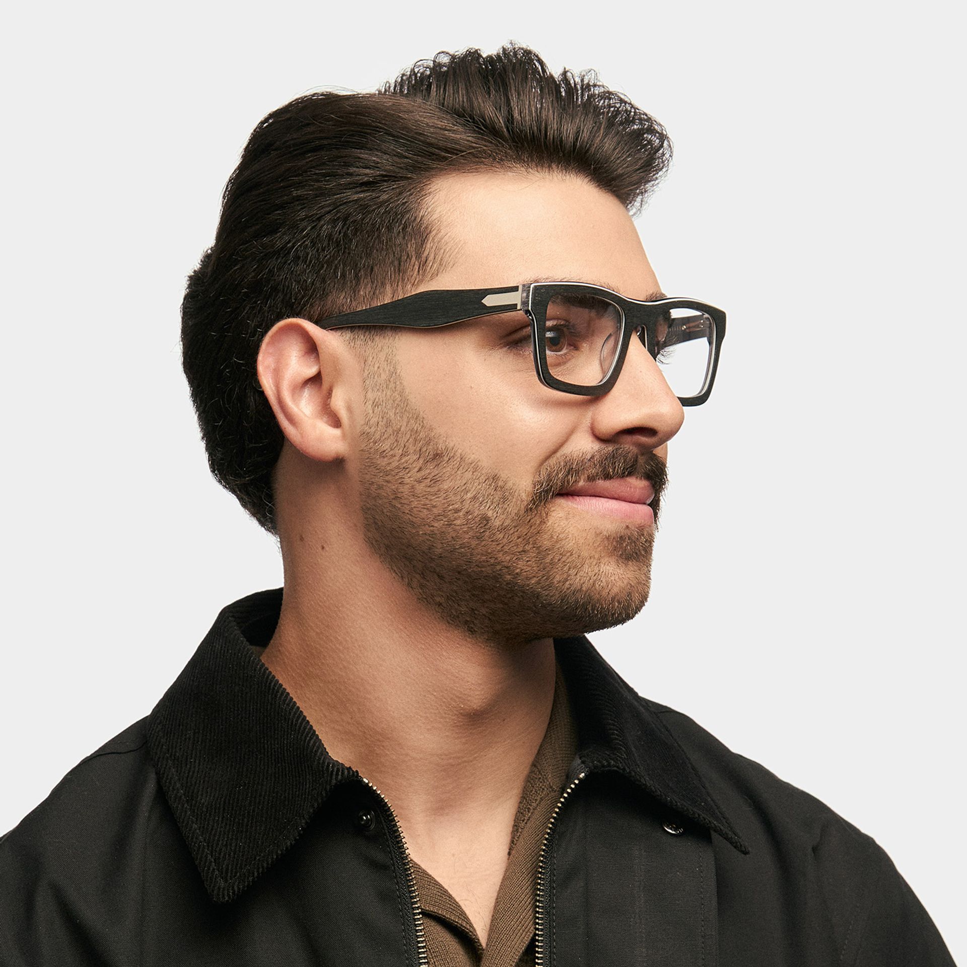 Riley Rectangle Black Frosted Frame Glasses | ZEELOOL Canada1