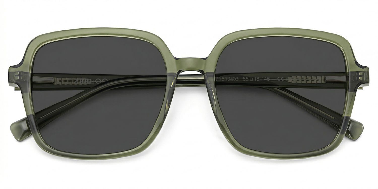 Square Green Eyeglasses- Ember Acetate Frame Glasses1